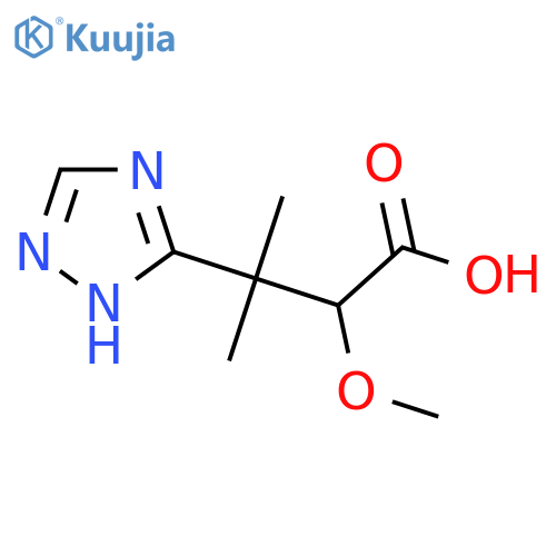 2-methoxy-3-methyl-3-(1H-1,2,4-triazol-3-yl)butanoic acid structure
