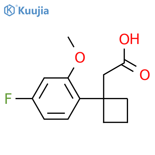 2-1-(4-fluoro-2-methoxyphenyl)cyclobutylacetic acid structure