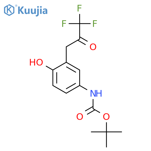 tert-butyl N-4-hydroxy-3-(3,3,3-trifluoro-2-oxopropyl)phenylcarbamate structure
