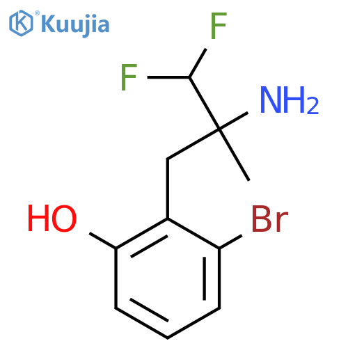 2-(2-amino-3,3-difluoro-2-methylpropyl)-3-bromophenol structure