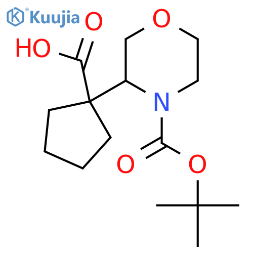 1-{4-(tert-butoxy)carbonylmorpholin-3-yl}cyclopentane-1-carboxylic acid structure