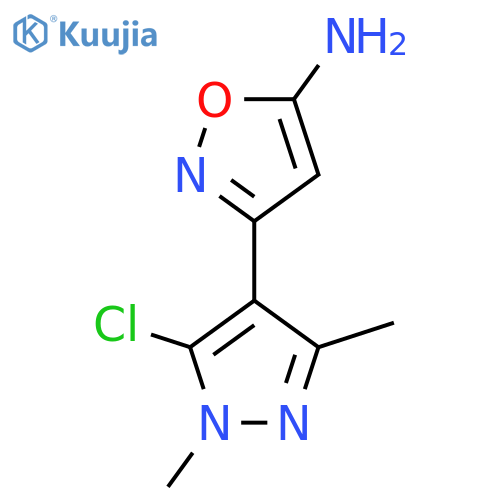 3-(5-chloro-1,3-dimethyl-1H-pyrazol-4-yl)-1,2-oxazol-5-amine structure