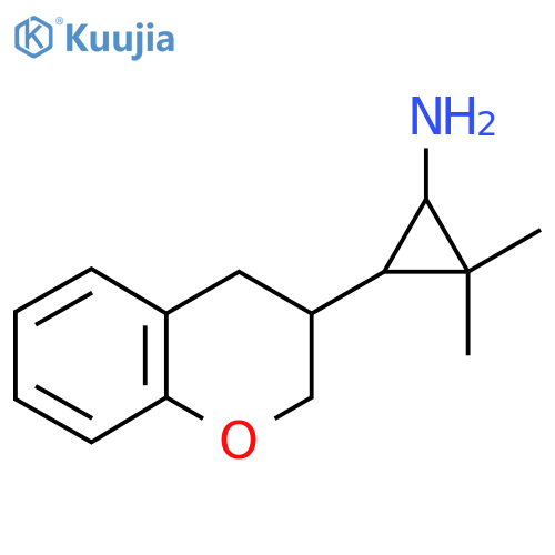 3-(3,4-dihydro-2H-1-benzopyran-3-yl)-2,2-dimethylcyclopropan-1-amine structure