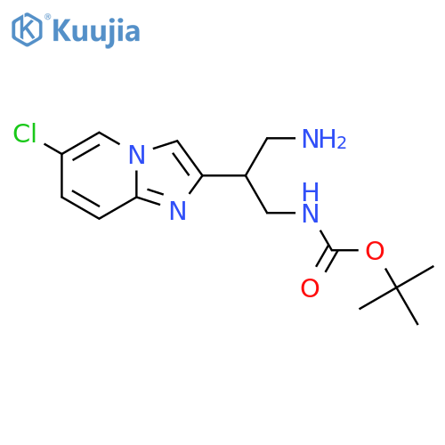 tert-butyl N-(3-amino-2-{6-chloroimidazo1,2-apyridin-2-yl}propyl)carbamate structure