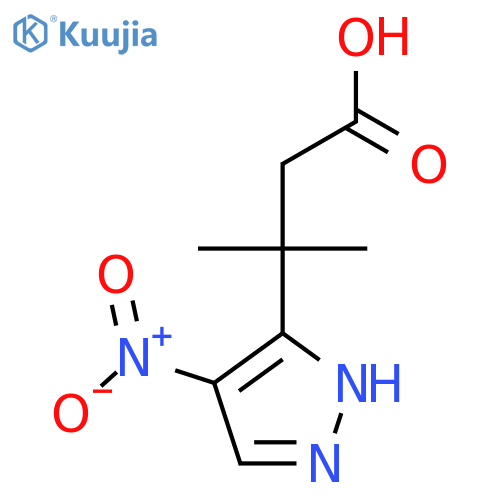 3-methyl-3-(4-nitro-1H-pyrazol-3-yl)butanoic acid structure
