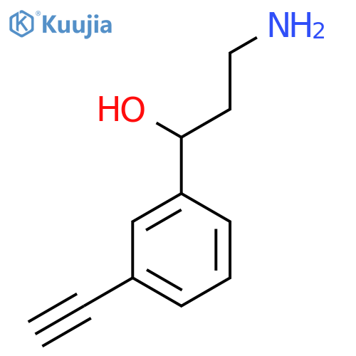 3-amino-1-(3-ethynylphenyl)propan-1-ol structure