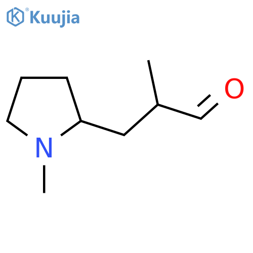2-methyl-3-(1-methylpyrrolidin-2-yl)propanal structure