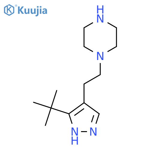 1-2-(3-tert-butyl-1H-pyrazol-4-yl)ethylpiperazine structure