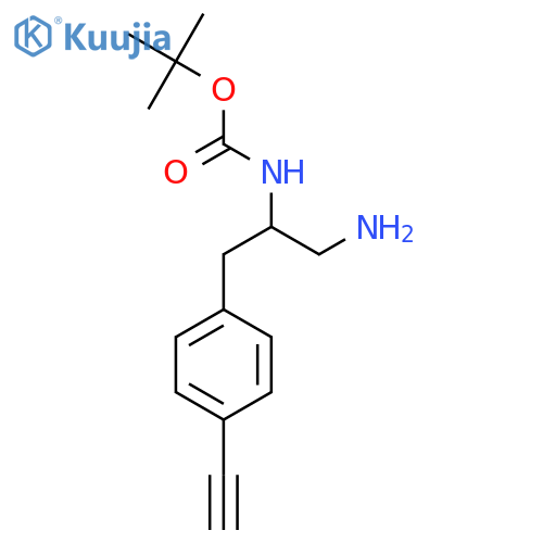 tert-butyl N-1-amino-3-(4-ethynylphenyl)propan-2-ylcarbamate structure
