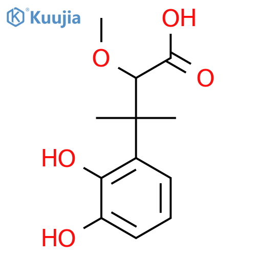3-(2,3-dihydroxyphenyl)-2-methoxy-3-methylbutanoic acid structure