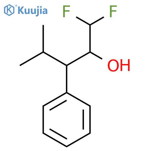 1,1-difluoro-4-methyl-3-phenylpentan-2-ol structure