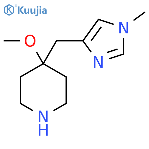 4-methoxy-4-(1-methyl-1H-imidazol-4-yl)methylpiperidine structure