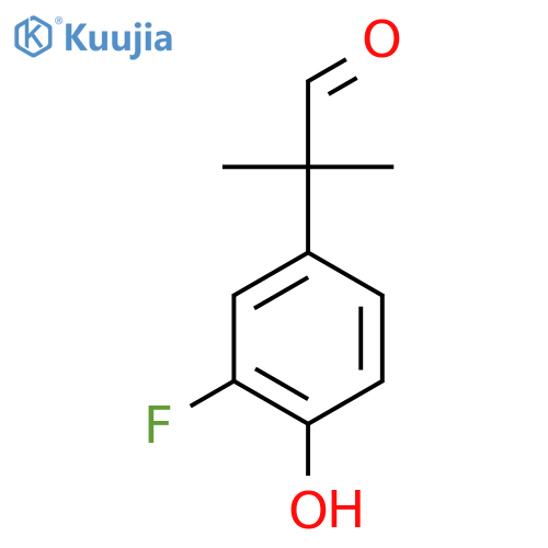 2-(3-fluoro-4-hydroxyphenyl)-2-methylpropanal structure