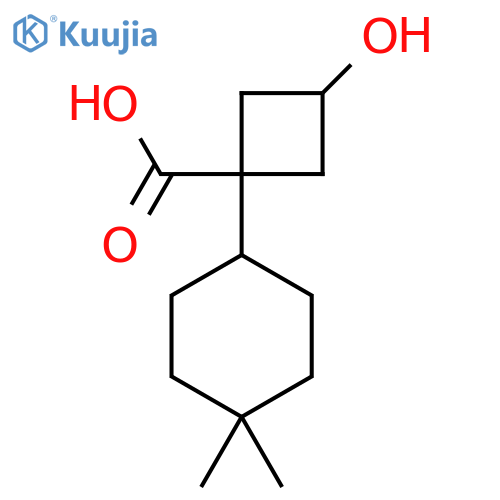 1-(4,4-dimethylcyclohexyl)-3-hydroxycyclobutane-1-carboxylic acid structure