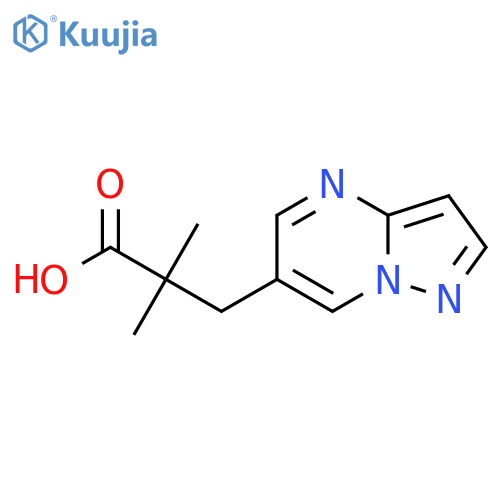 2,2-dimethyl-3-{pyrazolo1,5-apyrimidin-6-yl}propanoic acid structure