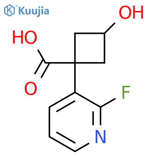 1-(2-Fluoropyridin-3-yl)-3-hydroxycyclobutane-1-carboxylic acid structure