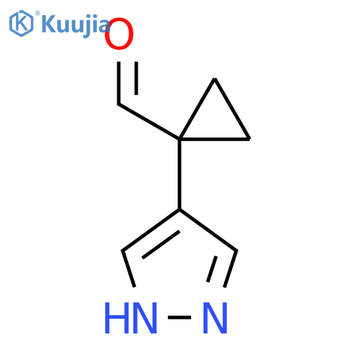 1-(1H-pyrazol-4-yl)cyclopropane-1-carbaldehyde structure