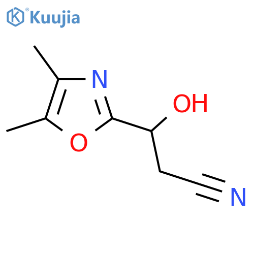 3-(dimethyl-1,3-oxazol-2-yl)-3-hydroxypropanenitrile structure