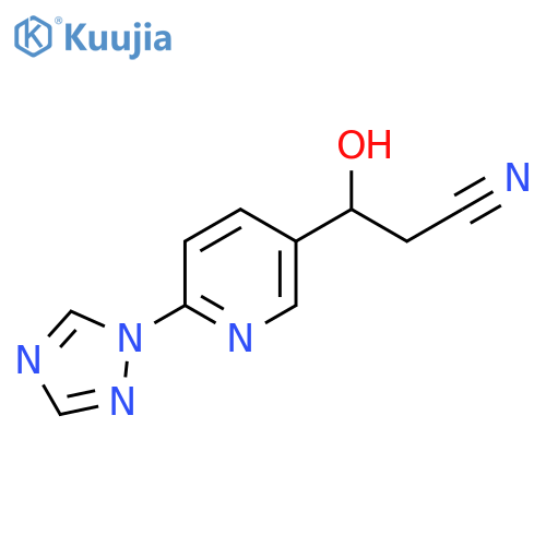 3-hydroxy-3-6-(1H-1,2,4-triazol-1-yl)pyridin-3-ylpropanenitrile structure