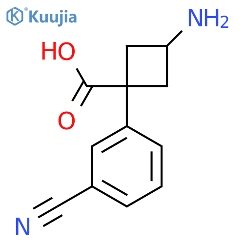 3-amino-1-(3-cyanophenyl)cyclobutane-1-carboxylic acid structure