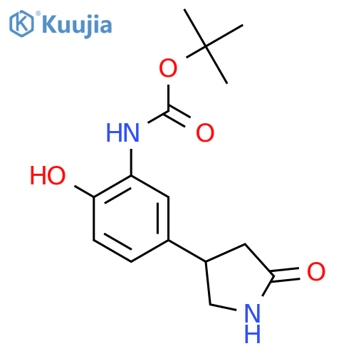 tert-butyl N-2-hydroxy-5-(5-oxopyrrolidin-3-yl)phenylcarbamate structure
