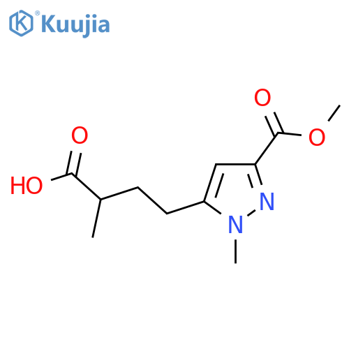 4-3-(methoxycarbonyl)-1-methyl-1H-pyrazol-5-yl-2-methylbutanoic acid structure
