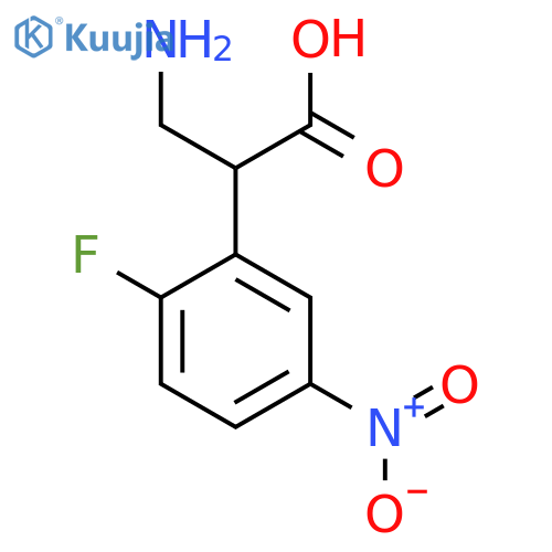 3-amino-2-(2-fluoro-5-nitrophenyl)propanoic acid structure