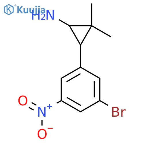 3-(3-bromo-5-nitrophenyl)-2,2-dimethylcyclopropan-1-amine structure