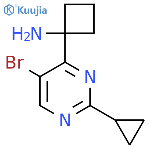 1-(5-bromo-2-cyclopropylpyrimidin-4-yl)cyclobutan-1-amine structure