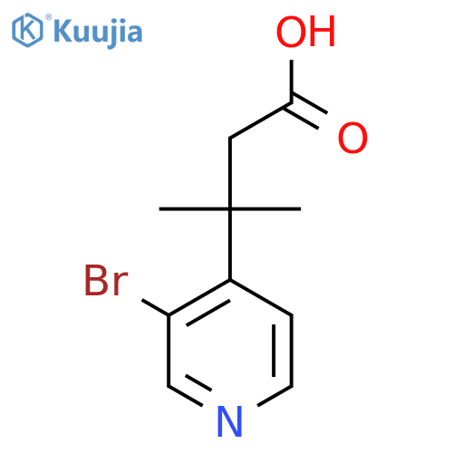 3-(3-bromopyridin-4-yl)-3-methylbutanoic acid structure