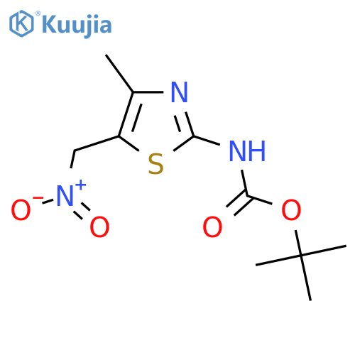 tert-butyl N-4-methyl-5-(nitromethyl)-1,3-thiazol-2-ylcarbamate structure