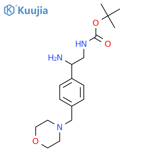 tert-butyl N-(2-amino-2-{4-(morpholin-4-yl)methylphenyl}ethyl)carbamate structure