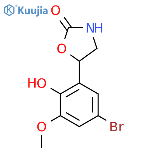 5-(5-bromo-2-hydroxy-3-methoxyphenyl)-1,3-oxazolidin-2-one structure