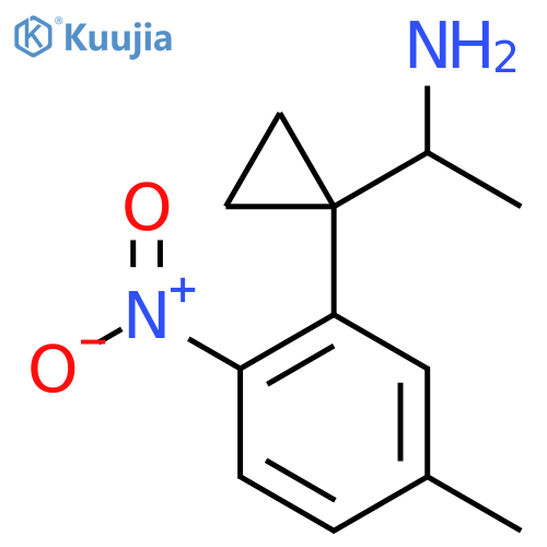 1-1-(5-methyl-2-nitrophenyl)cyclopropylethan-1-amine structure