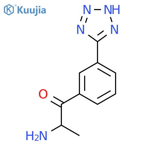 2-amino-1-3-(1H-1,2,3,4-tetrazol-5-yl)phenylpropan-1-one structure