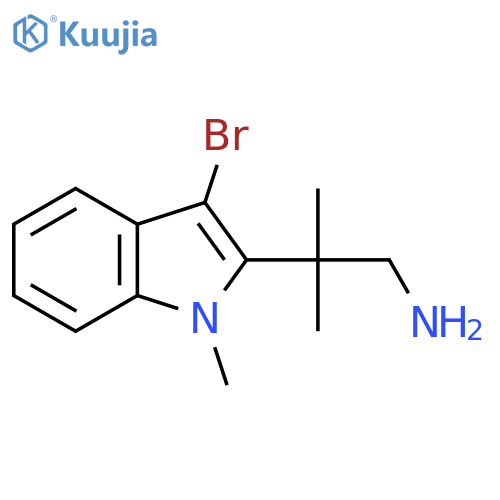 2-(3-bromo-1-methyl-1H-indol-2-yl)-2-methylpropan-1-amine structure