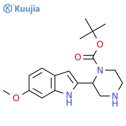 tert-butyl 2-(6-methoxy-1H-indol-2-yl)piperazine-1-carboxylate structure