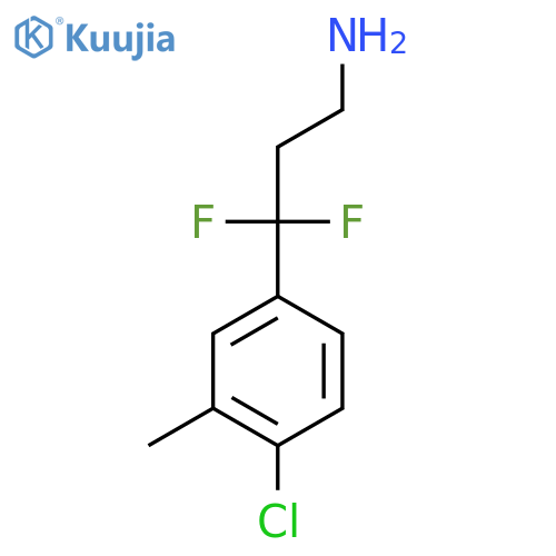 3-(4-chloro-3-methylphenyl)-3,3-difluoropropan-1-amine structure