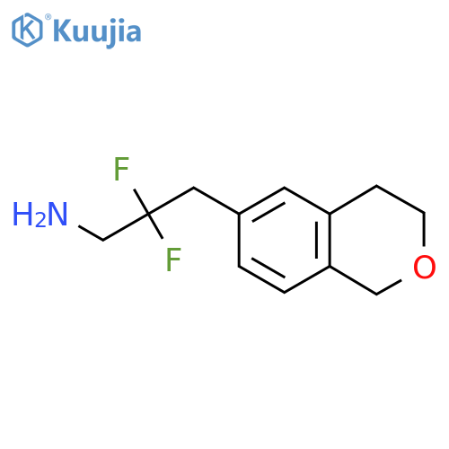3-(3,4-dihydro-1H-2-benzopyran-6-yl)-2,2-difluoropropan-1-amine structure