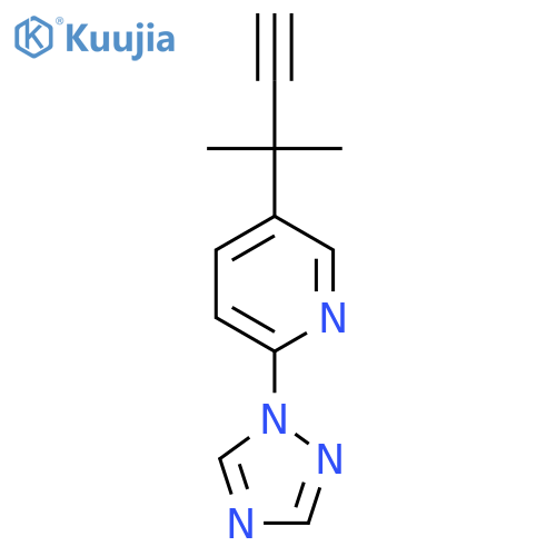 5-(2-methylbut-3-yn-2-yl)-2-(1H-1,2,4-triazol-1-yl)pyridine structure