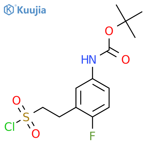 tert-butyl N-{3-2-(chlorosulfonyl)ethyl-4-fluorophenyl}carbamate structure