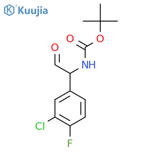 tert-butyl N-1-(3-chloro-4-fluorophenyl)-2-oxoethylcarbamate structure