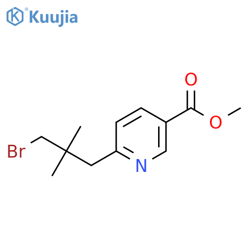 methyl 6-(3-bromo-2,2-dimethylpropyl)pyridine-3-carboxylate structure