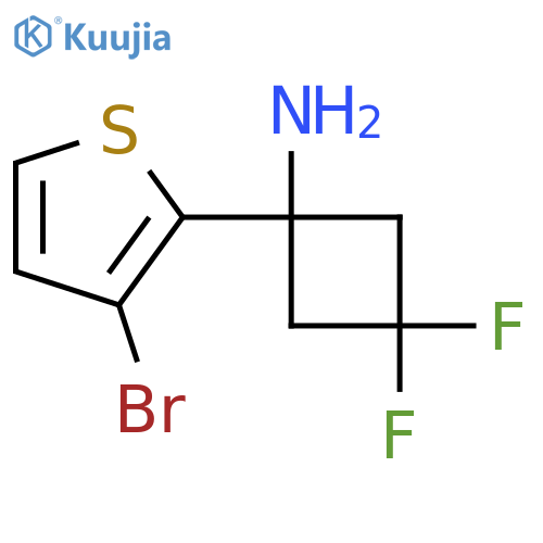 1-(3-bromothiophen-2-yl)-3,3-difluorocyclobutan-1-amine structure