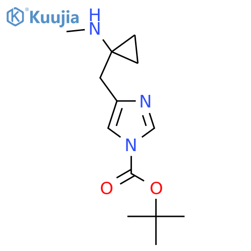 tert-butyl 4-{1-(methylamino)cyclopropylmethyl}-1H-imidazole-1-carboxylate structure