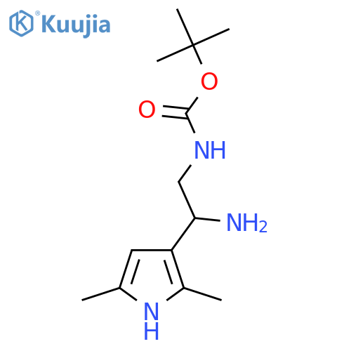 tert-butyl N-2-amino-2-(2,5-dimethyl-1H-pyrrol-3-yl)ethylcarbamate structure