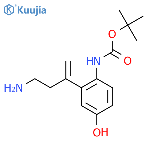 tert-butyl N-2-(4-aminobut-1-en-2-yl)-4-hydroxyphenylcarbamate structure
