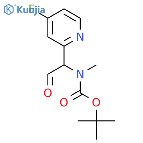 tert-butyl N-1-(4-fluoropyridin-2-yl)-2-oxoethyl-N-methylcarbamate structure