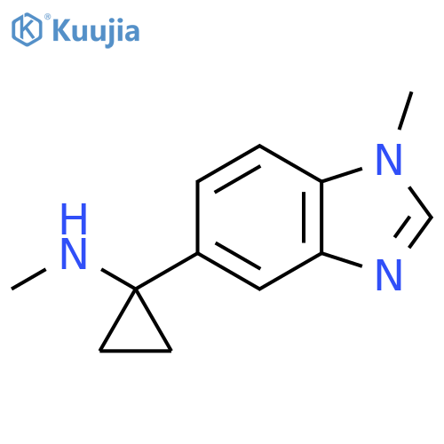 N-methyl-1-(1-methyl-1H-1,3-benzodiazol-5-yl)cyclopropan-1-amine structure