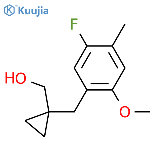 {1-(5-fluoro-2-methoxy-4-methylphenyl)methylcyclopropyl}methanol structure
